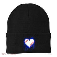 I Bleed Blue Baseball Heart Beanie thumb 0