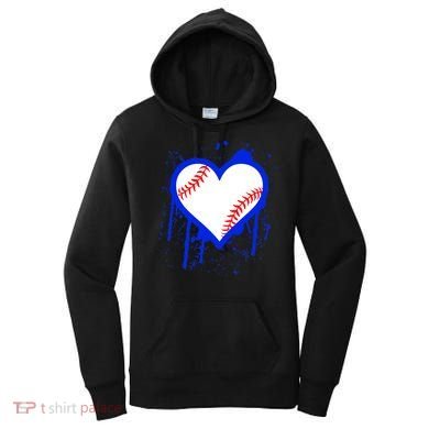 I Bleed Blue Baseball Heart Women's Hoodie