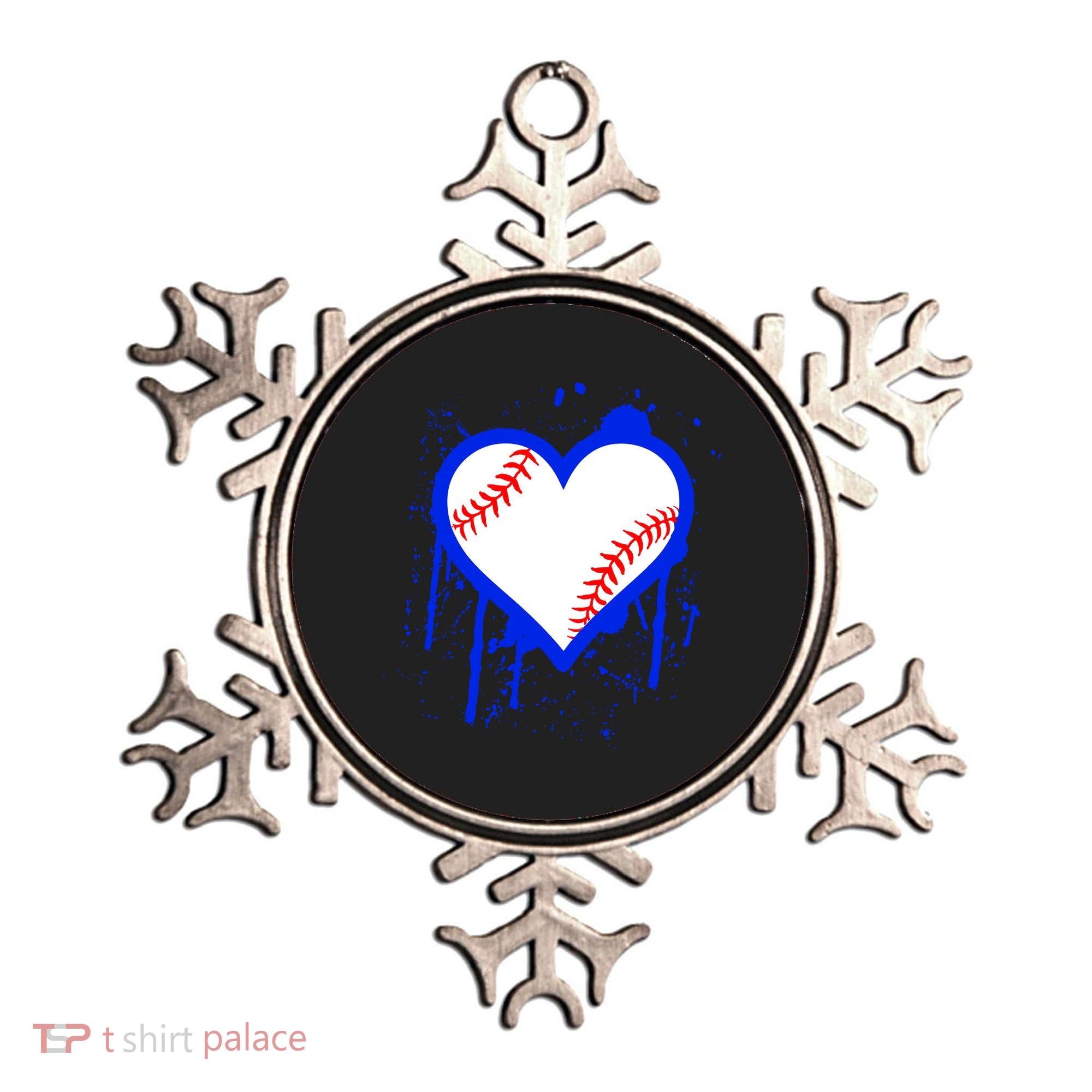 I Bleed Blue Baseball Heart Ornament
