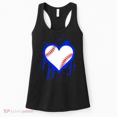 I Bleed Blue Baseball Heart Women's Tank Top