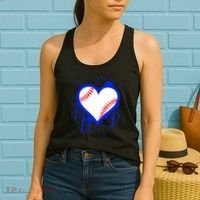 I Bleed Blue Baseball Heart Women's Tank Top thumb 2