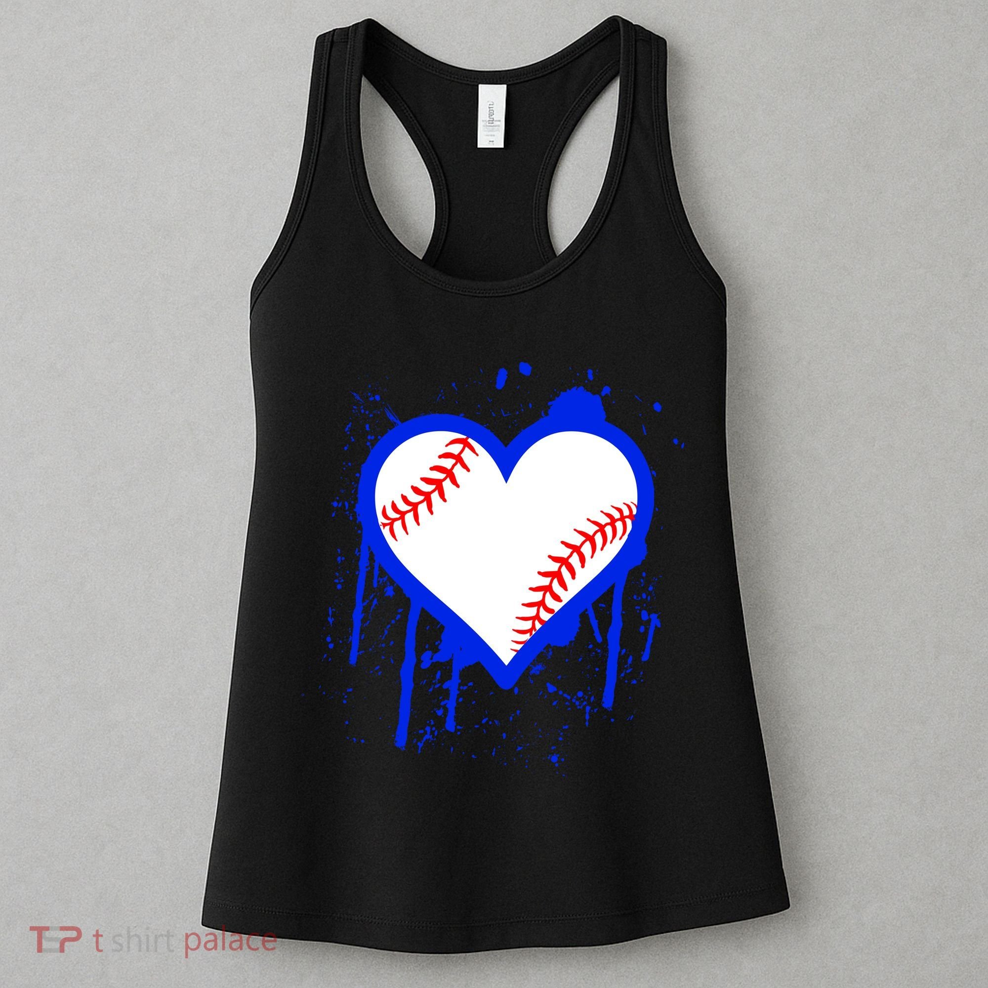 I Bleed Blue Baseball Heart Women's Tank Top