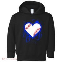 I Bleed Blue Baseball Heart Toddler Hoodie thumb 0