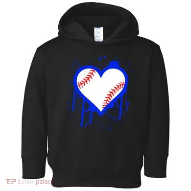 I Bleed Blue Baseball Heart Toddler Hoodie
