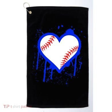 I Bleed Blue Baseball Heart Golf Towel