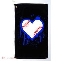 I Bleed Blue Baseball Heart Golf Towel thumb 0