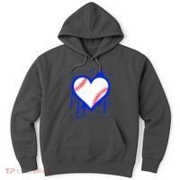 I Bleed Blue Baseball Heart Hoodie thumb 0