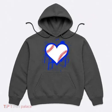 I Bleed Blue Baseball Heart Hoodie