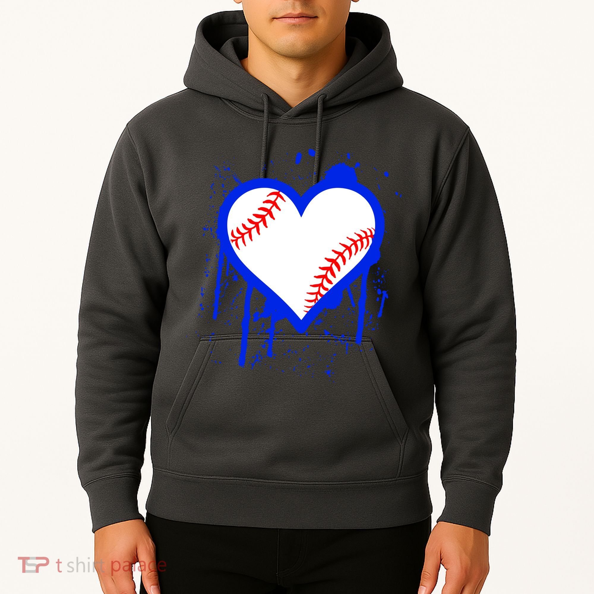 I Bleed Blue Baseball Heart Hoodie
