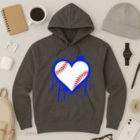 I Bleed Blue Baseball Heart Hoodie thumb 3