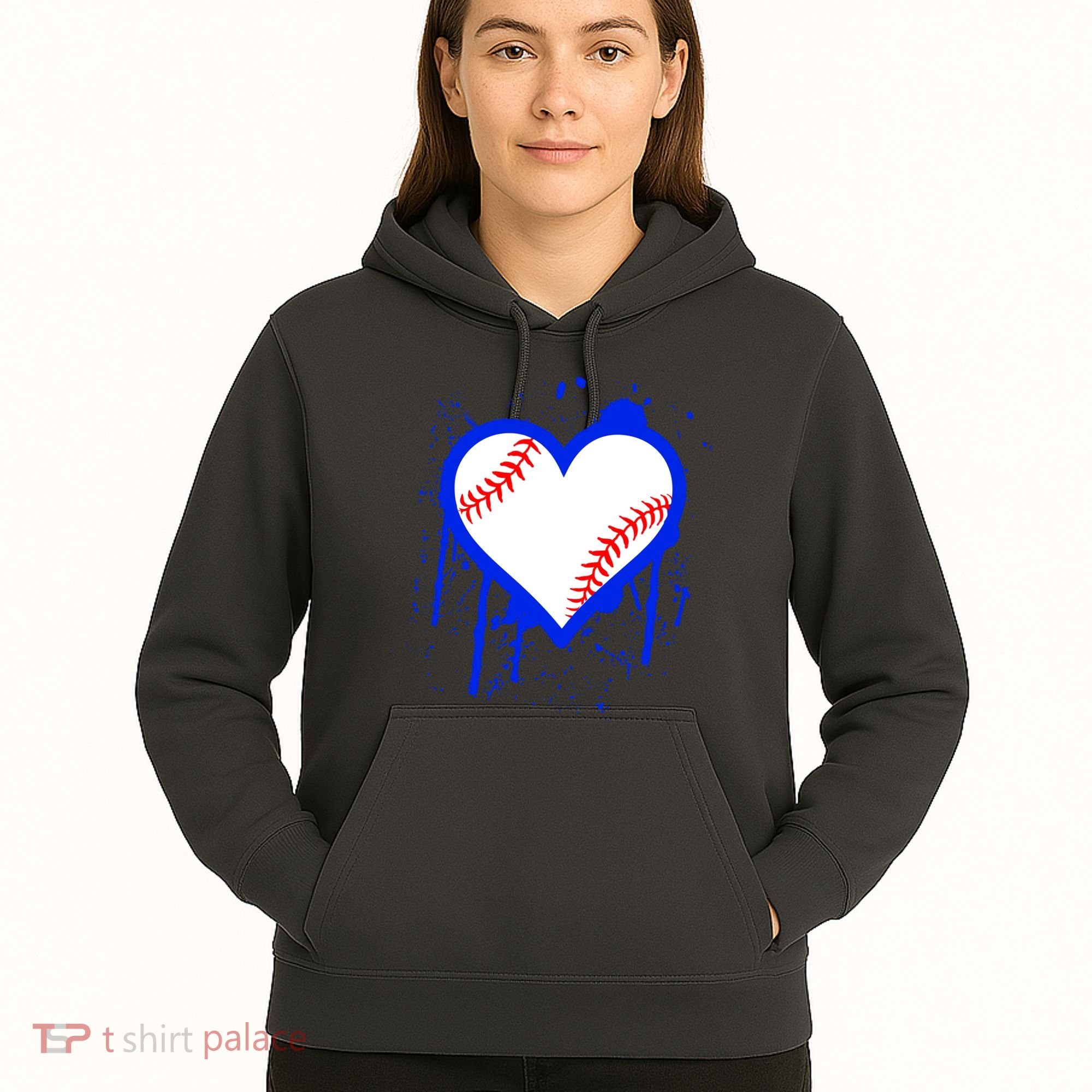 I Bleed Blue Baseball Heart Hoodie