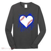 I Bleed Blue Baseball Heart Long Sleeve Shirt thumb 0
