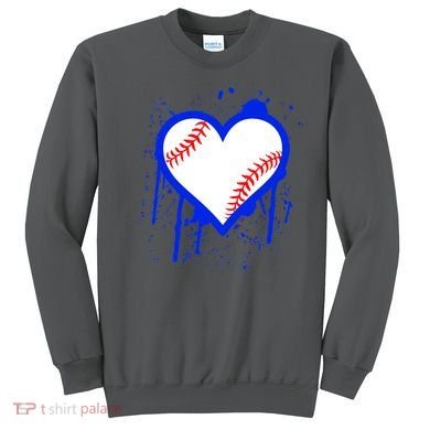 I Bleed Blue Baseball Heart Sweatshirt
