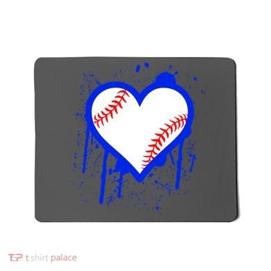 I Bleed Blue Baseball Heart Mousepad
