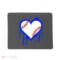 I Bleed Blue Baseball Heart Mousepad thumb 0