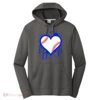 I Bleed Blue Baseball Heart Performance Fleece Hoodie thumb 0