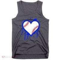 I Bleed Blue Baseball Heart Tank Top thumb 0