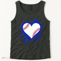 I Bleed Blue Baseball Heart Tank Top thumb 2
