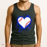 I Bleed Blue Baseball Heart Tank Top thumb 3