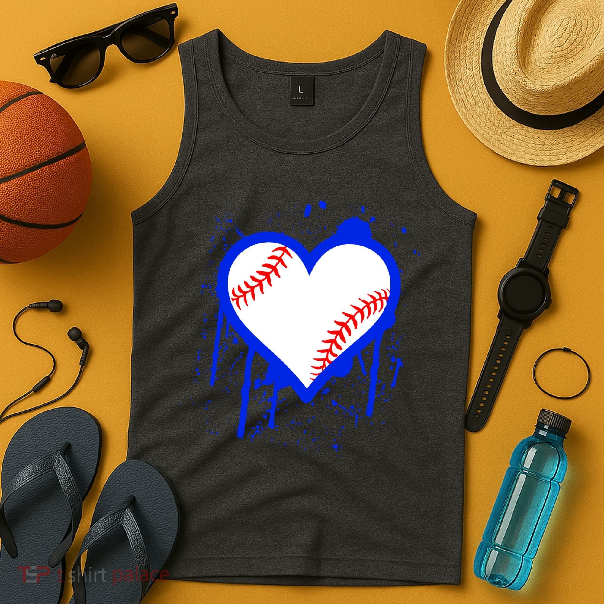 I Bleed Blue Baseball Heart Tank Top