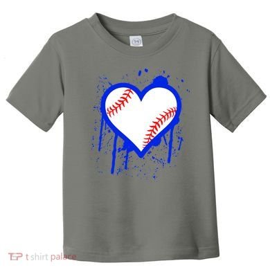 I Bleed Blue Baseball Heart Toddler T-Shirt