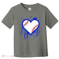 I Bleed Blue Baseball Heart Toddler T-Shirt thumb 0
