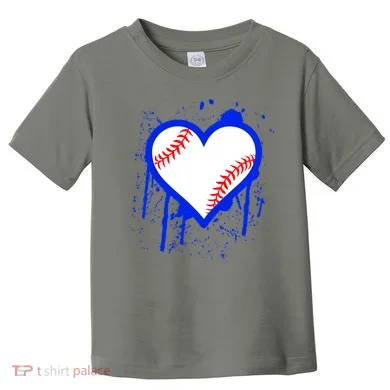 I Bleed Blue Baseball Heart Toddler T-Shirt