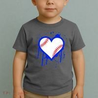 I Bleed Blue Baseball Heart Toddler T-Shirt thumb 2
