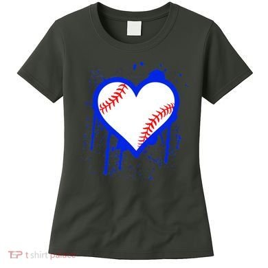I Bleed Blue Baseball Heart Women's T-Shirt