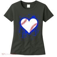 I Bleed Blue Baseball Heart Women's T-Shirt thumb 0