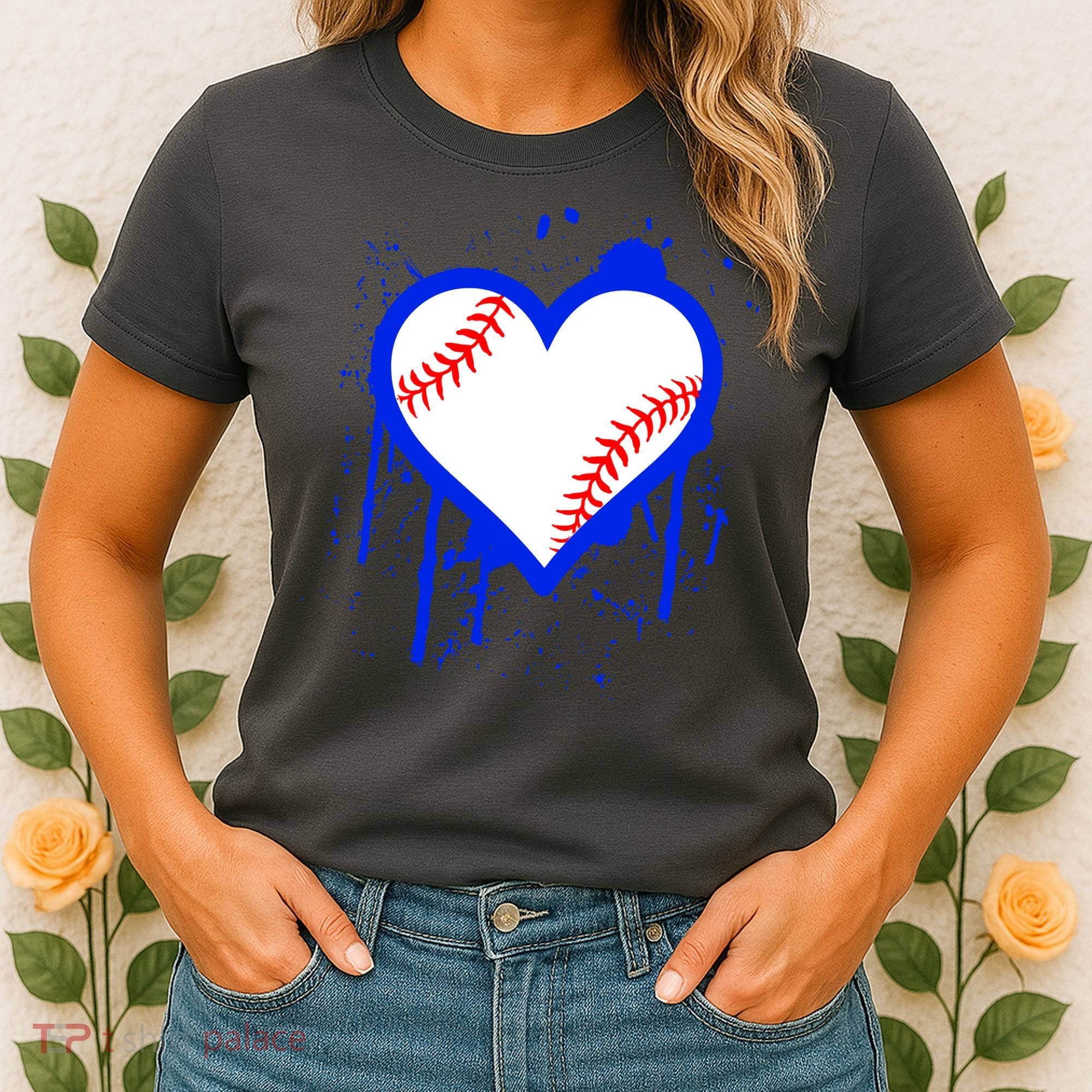 I Bleed Blue Baseball Heart Women's T-Shirt
