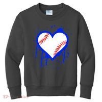 I Bleed Blue Baseball Heart Kids Sweatshirt thumb 0
