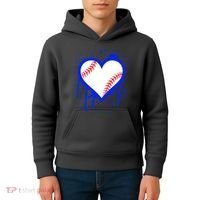 I Bleed Blue Baseball Heart Kids Hoodie thumb 4