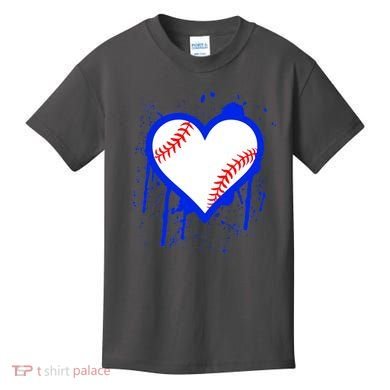I Bleed Blue Baseball Heart Kids T-Shirt