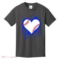 I Bleed Blue Baseball Heart Kids T-Shirt thumb 0