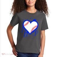 I Bleed Blue Baseball Heart Kids T-Shirt thumb 2