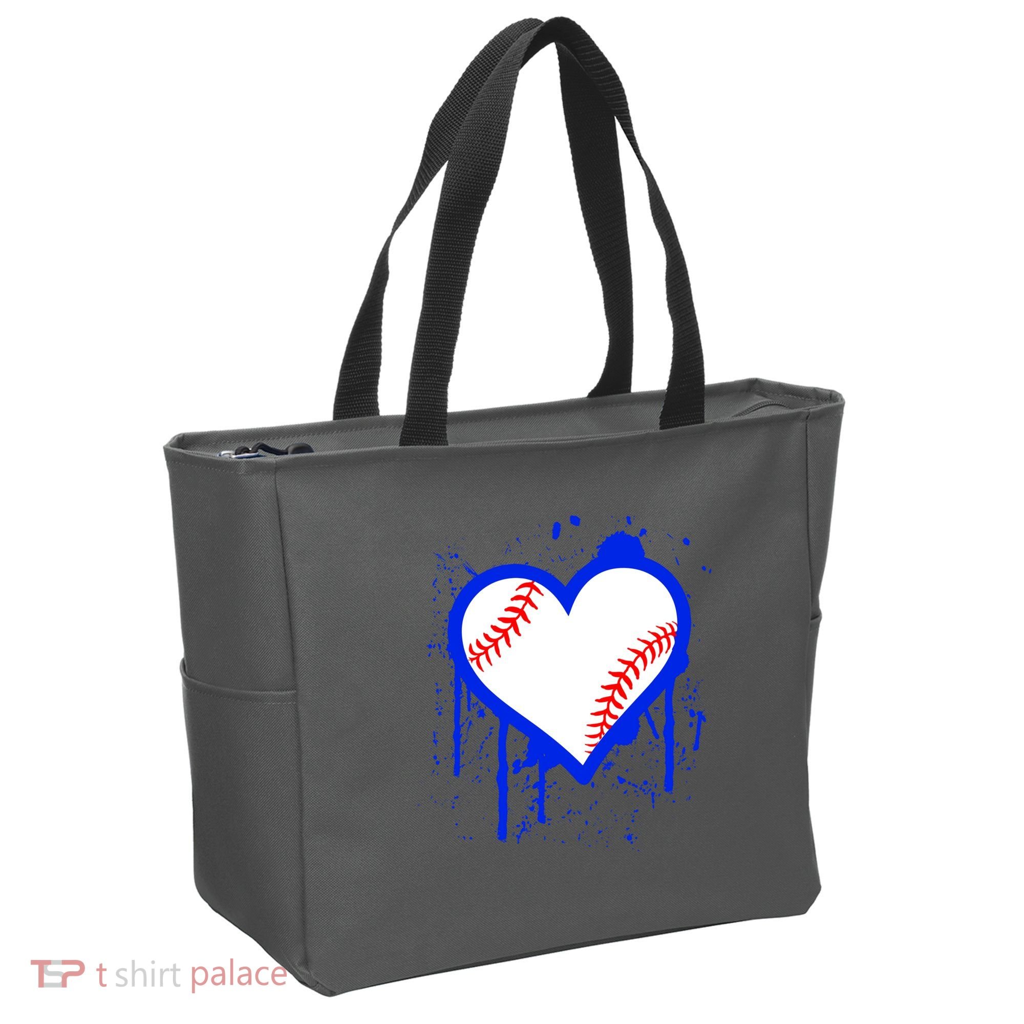 I Bleed Blue Baseball Heart Tote Bag