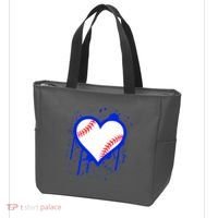 I Bleed Blue Baseball Heart Tote Bag thumb 3