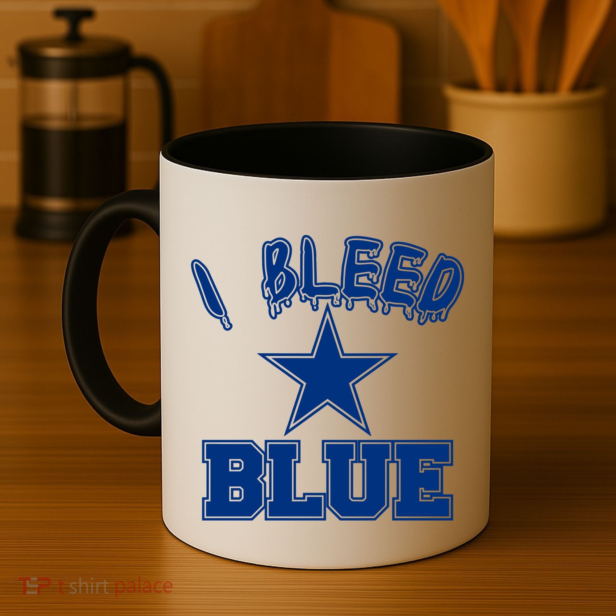 I Bleed Blue Dallas, Texas Fan Pride Coffee Mug