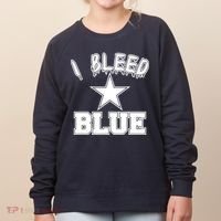 I Bleed Blue Dallas, Texas Fan Pride Women's Sweatshirt thumb 0