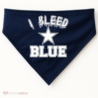 I Bleed Blue Dallas, Texas Fan Pride USA-Made Doggie Bandana