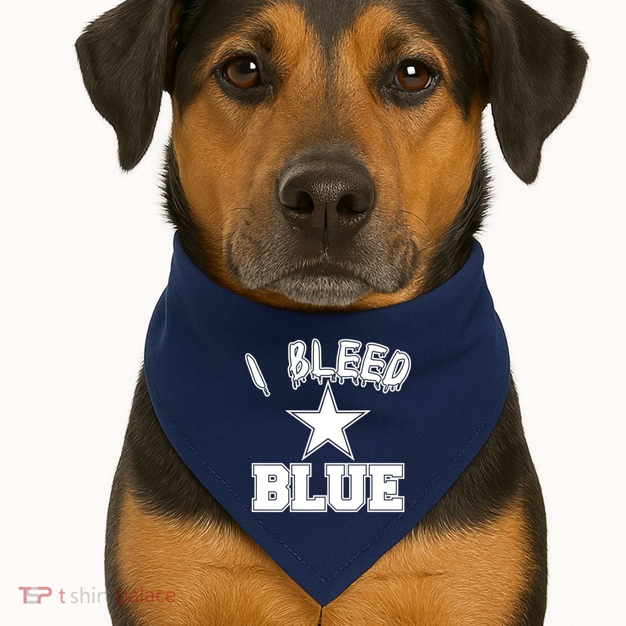 I Bleed Blue Dallas, Texas Fan Pride USA-Made Doggie Bandana