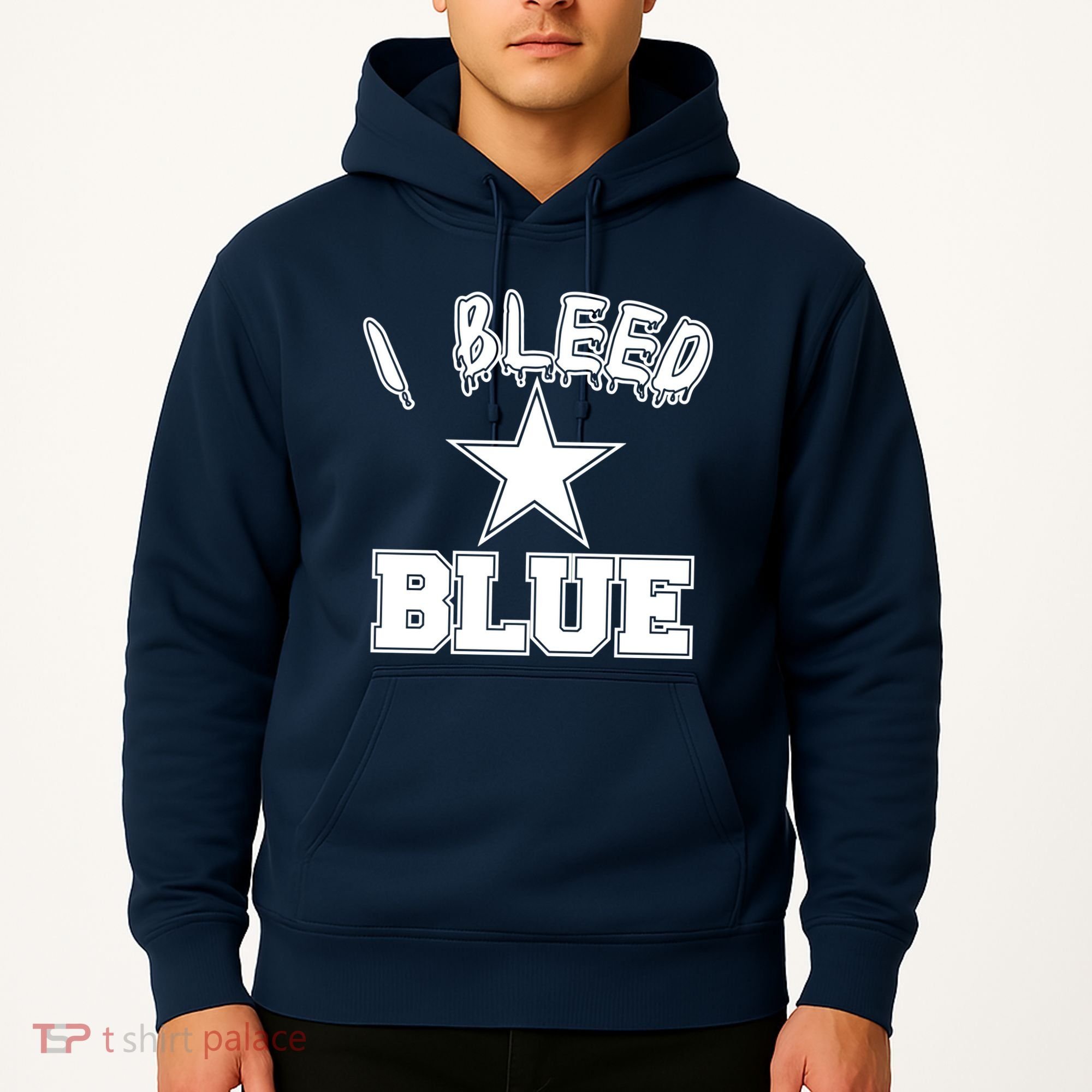 I Bleed Blue Dallas, Texas Fan Pride Hoodie