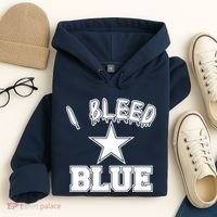 I Bleed Blue Dallas, Texas Fan Pride Hoodie thumb 4