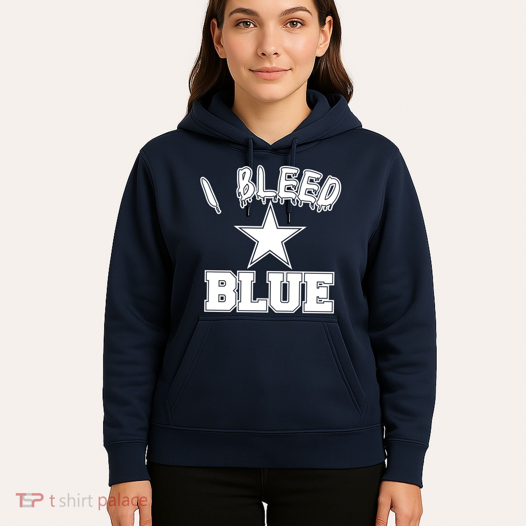 I Bleed Blue Dallas, Texas Fan Pride Hoodie