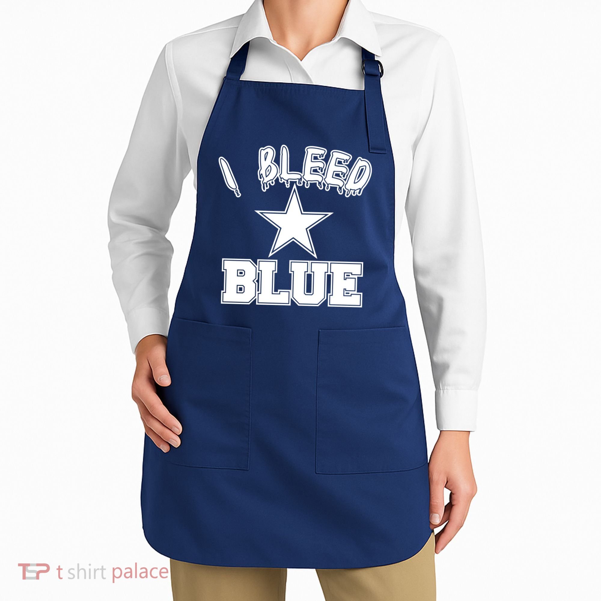 I Bleed Blue Dallas, Texas Fan Pride Apron