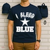 I Bleed Blue Dallas, Texas Fan Pride T-Shirt thumb 6