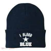 I Bleed Blue Dallas, Texas Fan Pride Beanie thumb 0