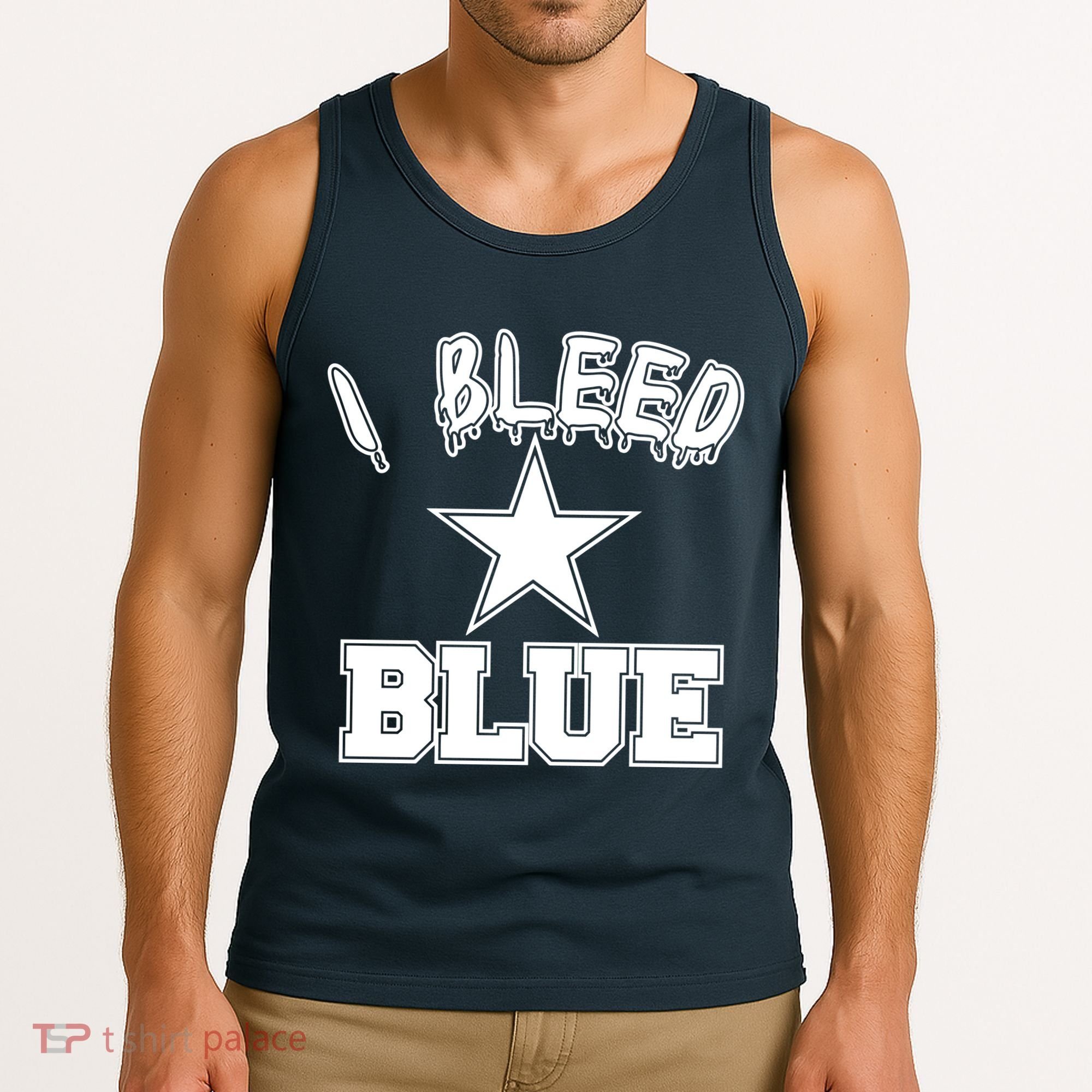 I Bleed Blue Dallas, Texas Fan Pride Tank Top