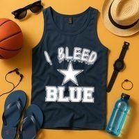 I Bleed Blue Dallas, Texas Fan Pride Tank Top thumb 4